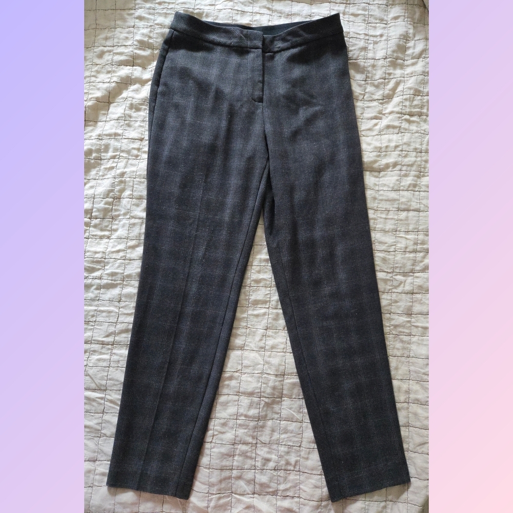 Vintage Plaid Gray Pants Dress Career Ckassic Size 6